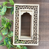 MDF Jali Jharokha Elongated Frame - Abstract