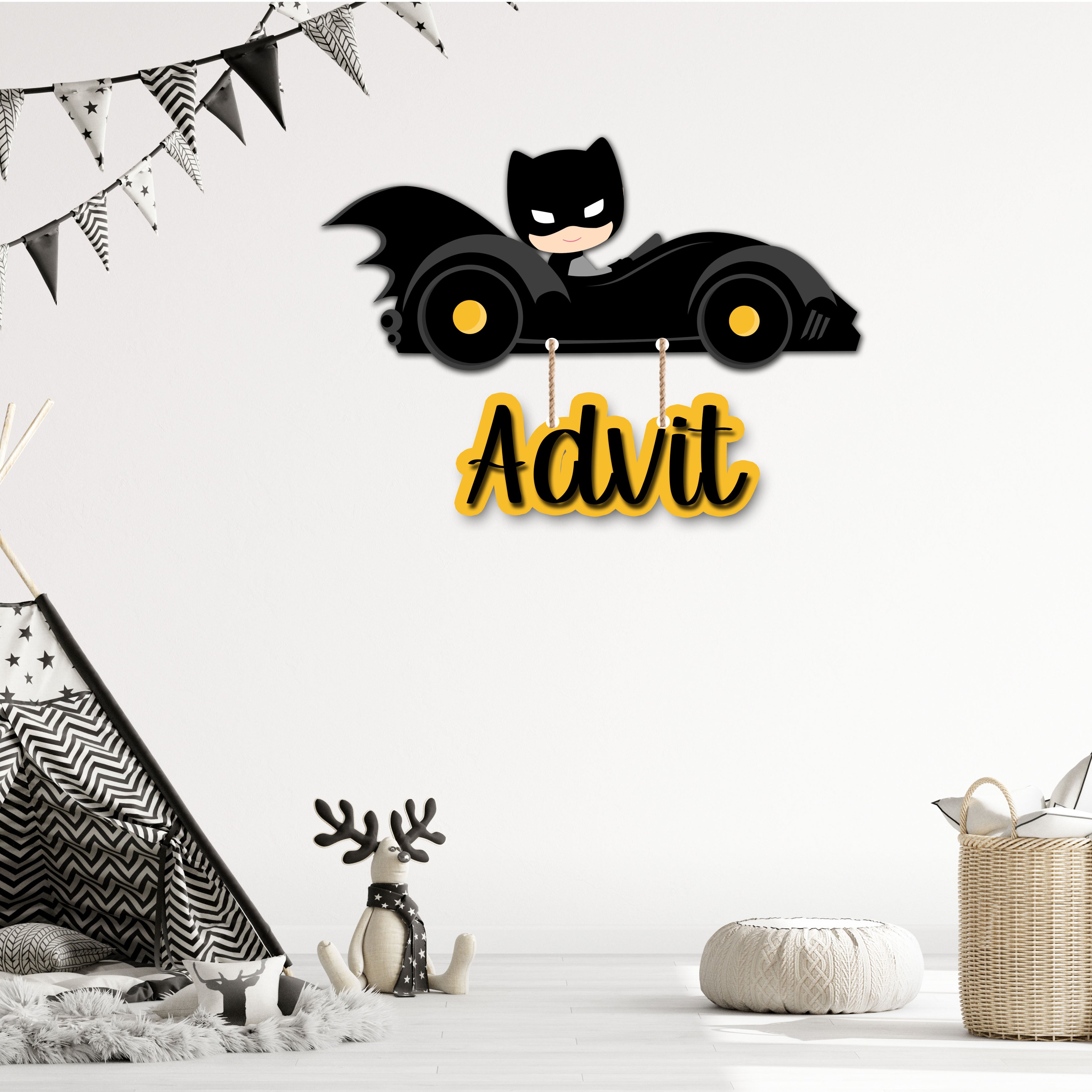 Kids Name Plate 2 Layer - Batman