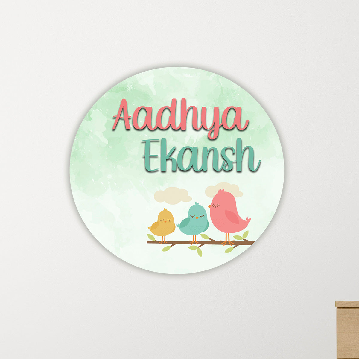 Kids Name Plate 2 Layer - Little Birdie