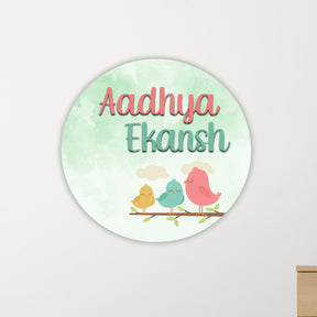Kids Name Plate 2 Layer - Little Birdie