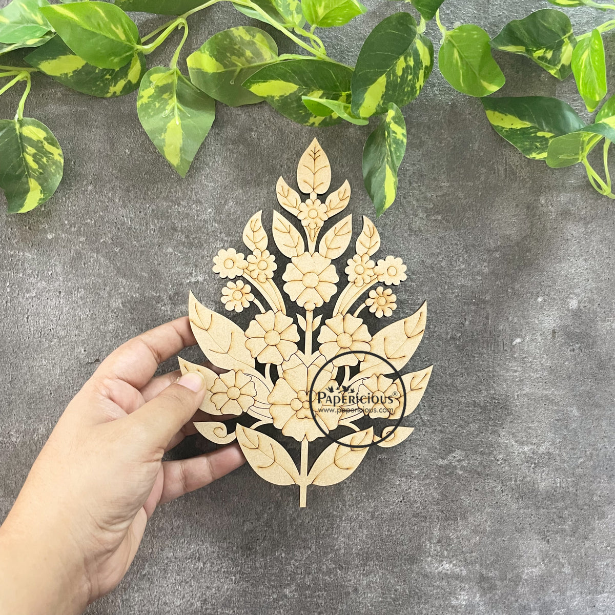 Premarked MDF Flower Motif - Style 16