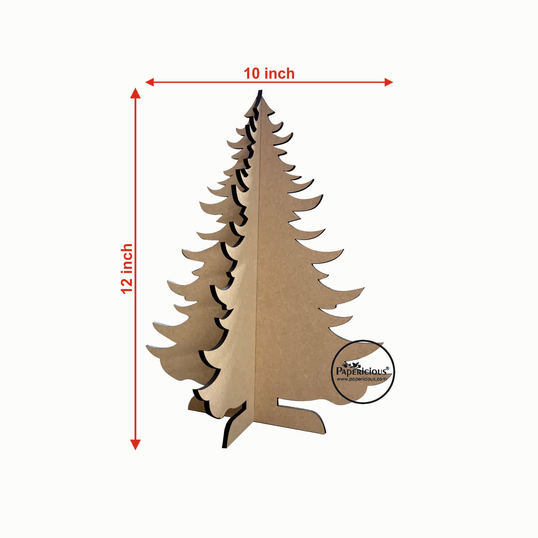 3D MDF Standing Christmas Tree