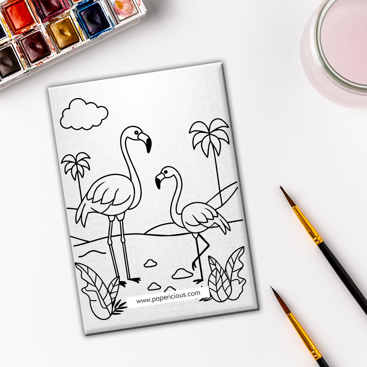 Pre Marked DIY Canvas - Flamingo Style 8