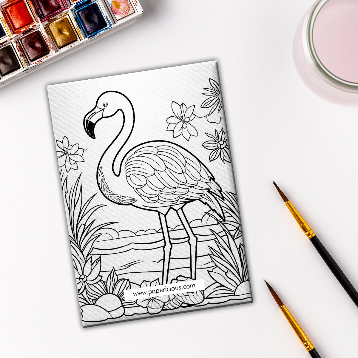 Pre Marked DIY Canvas - Flamingo Style 1