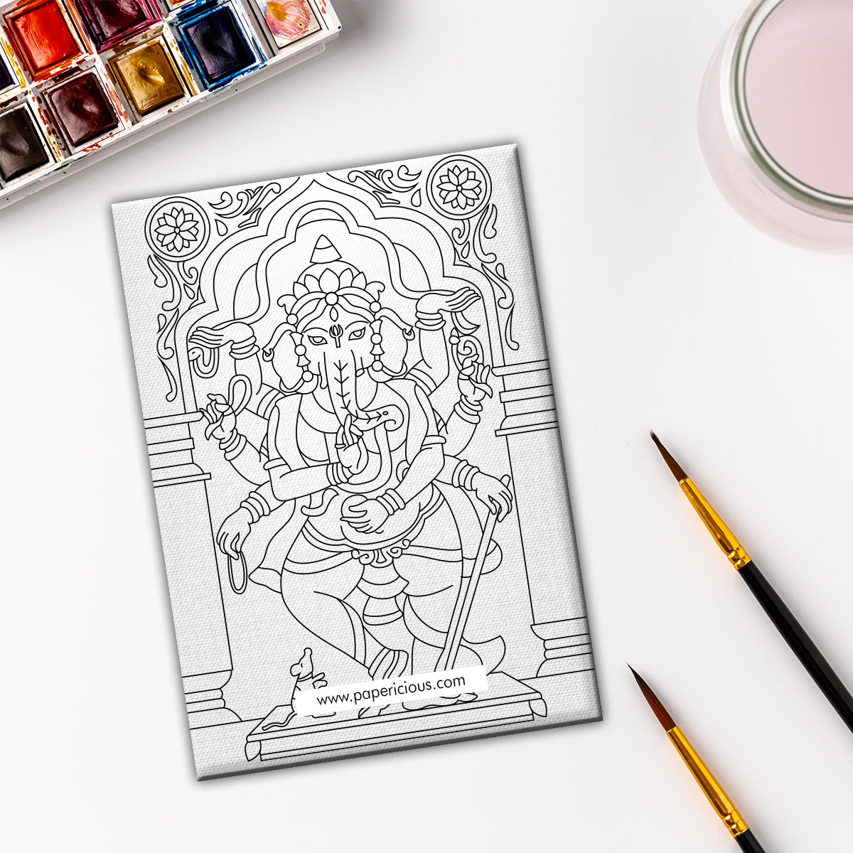 Pre Marked DIY Canvas - Pattachitra Ganesha