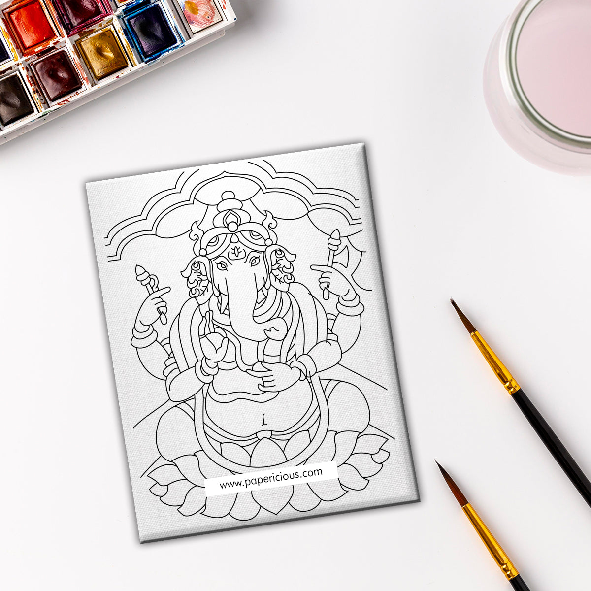 Pre Marked DIY Canvas - Pattachitra Lord Ganesha