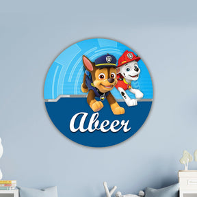Kids Name Plate 2 Layer -Paw Patrol