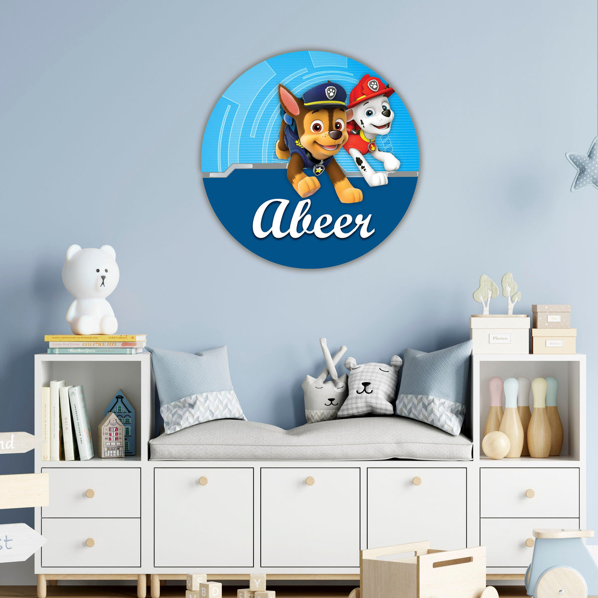 Kids Name Plate 2 Layer -Paw Patrol