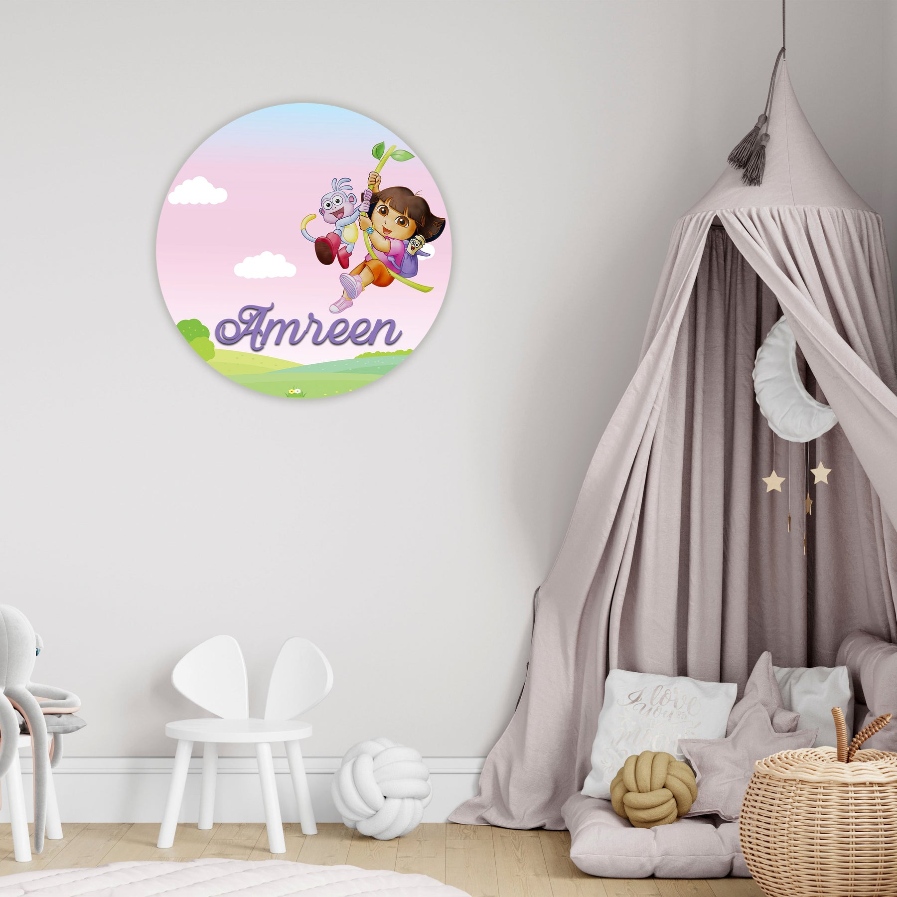 Kids Name Plate 2 Layer - Dora