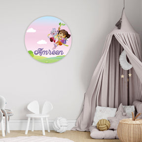 Kids Name Plate 2 Layer - Dora