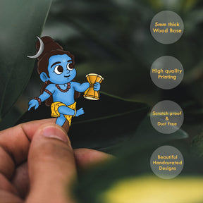 Wooden Fridge Magnet - Bal Shiva