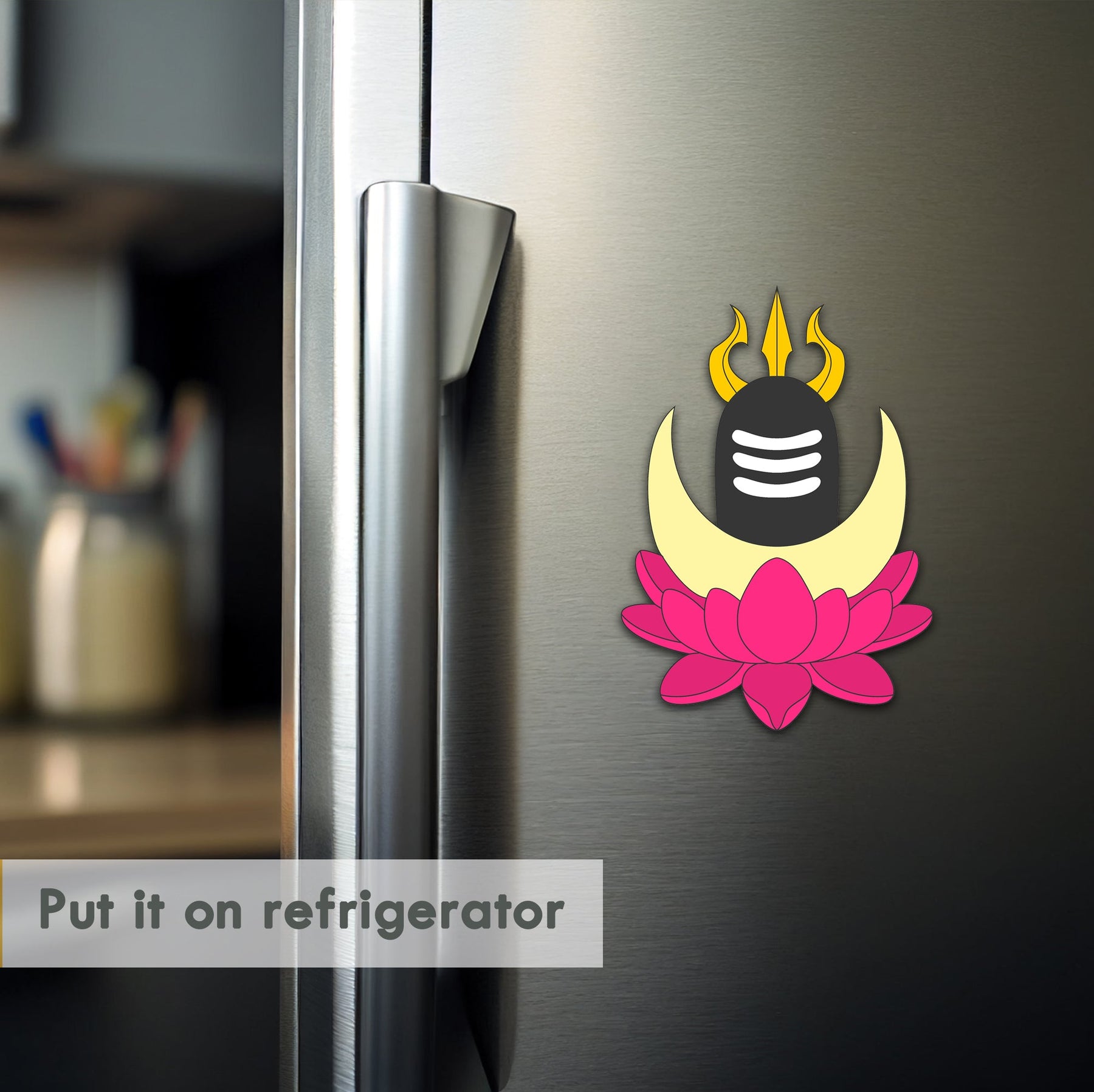 Wooden Fridge Magnet - Shivlinga