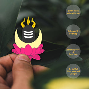 Wooden Fridge Magnet - Shivlinga