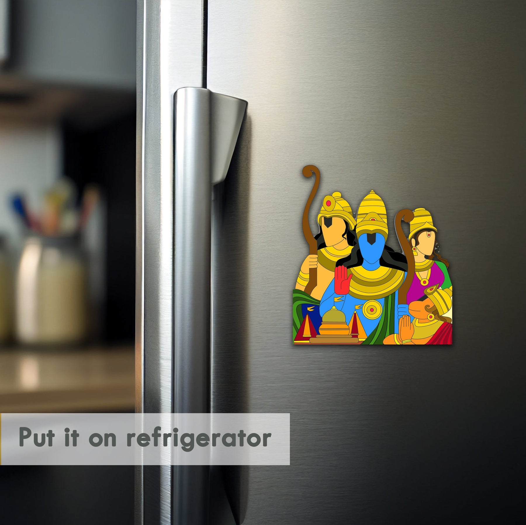 Wooden Fridge Magnet - Ram Darbar