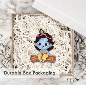 Wooden Fridge Magnet - Krishna on tree