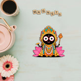 Wooden Fridge Magnet - Cute Jagannath ji