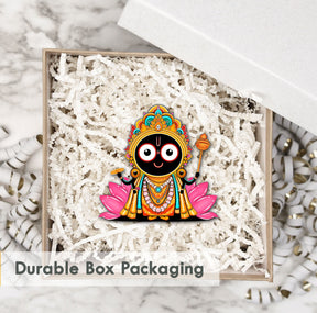 Wooden Fridge Magnet - Cute Jagannath ji