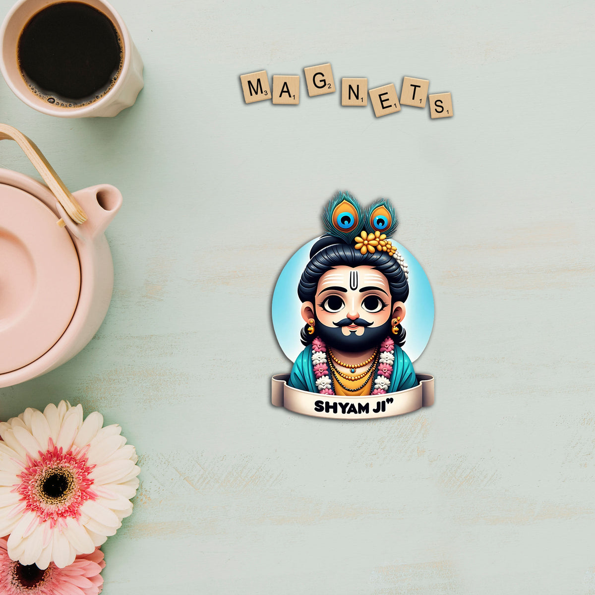 Wooden Fridge Magnet - Khatu Shyam