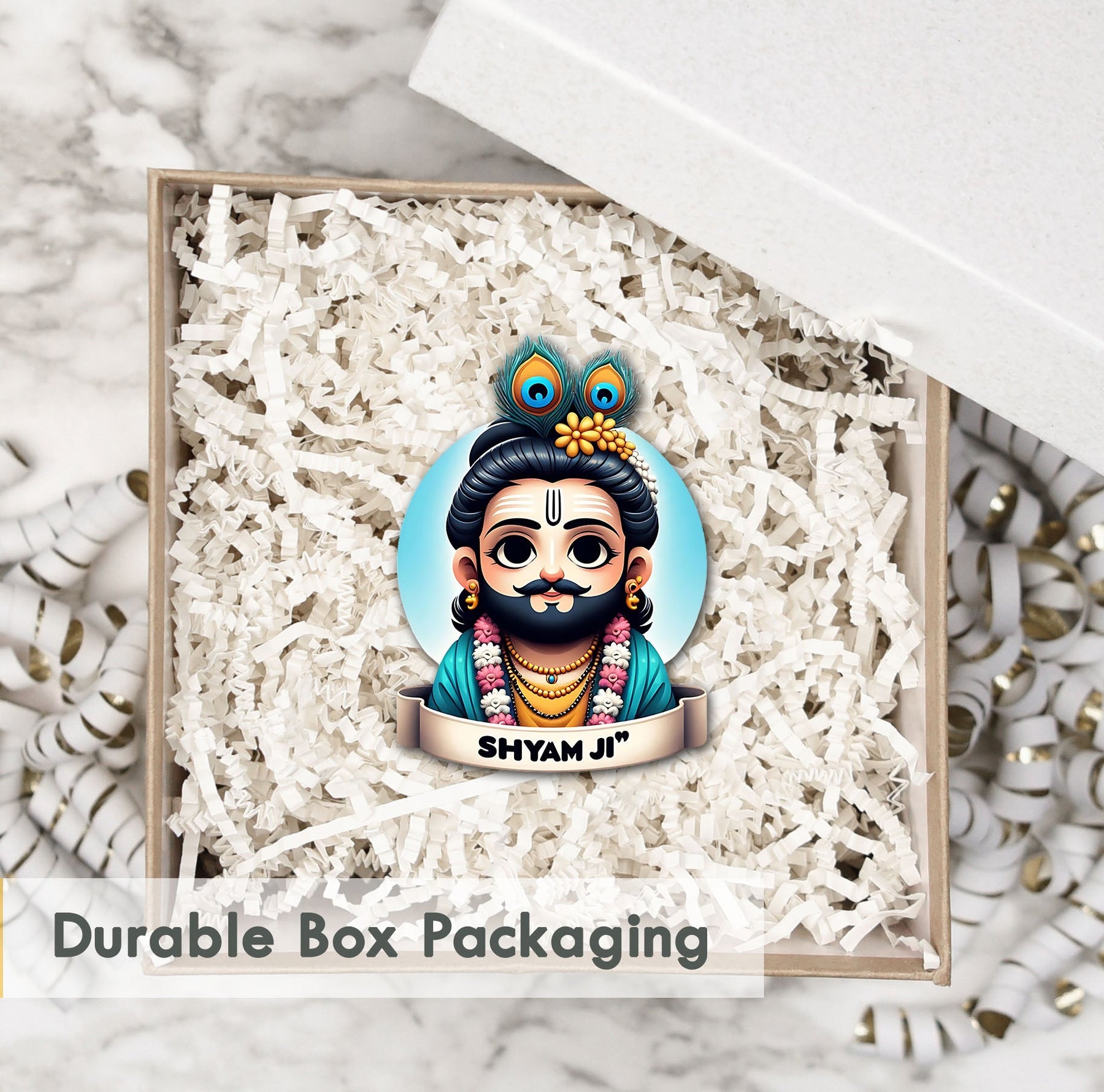 Wooden Fridge Magnet - Khatu Shyam