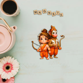 Wooden Fridge Magnet - Ram Hanuman