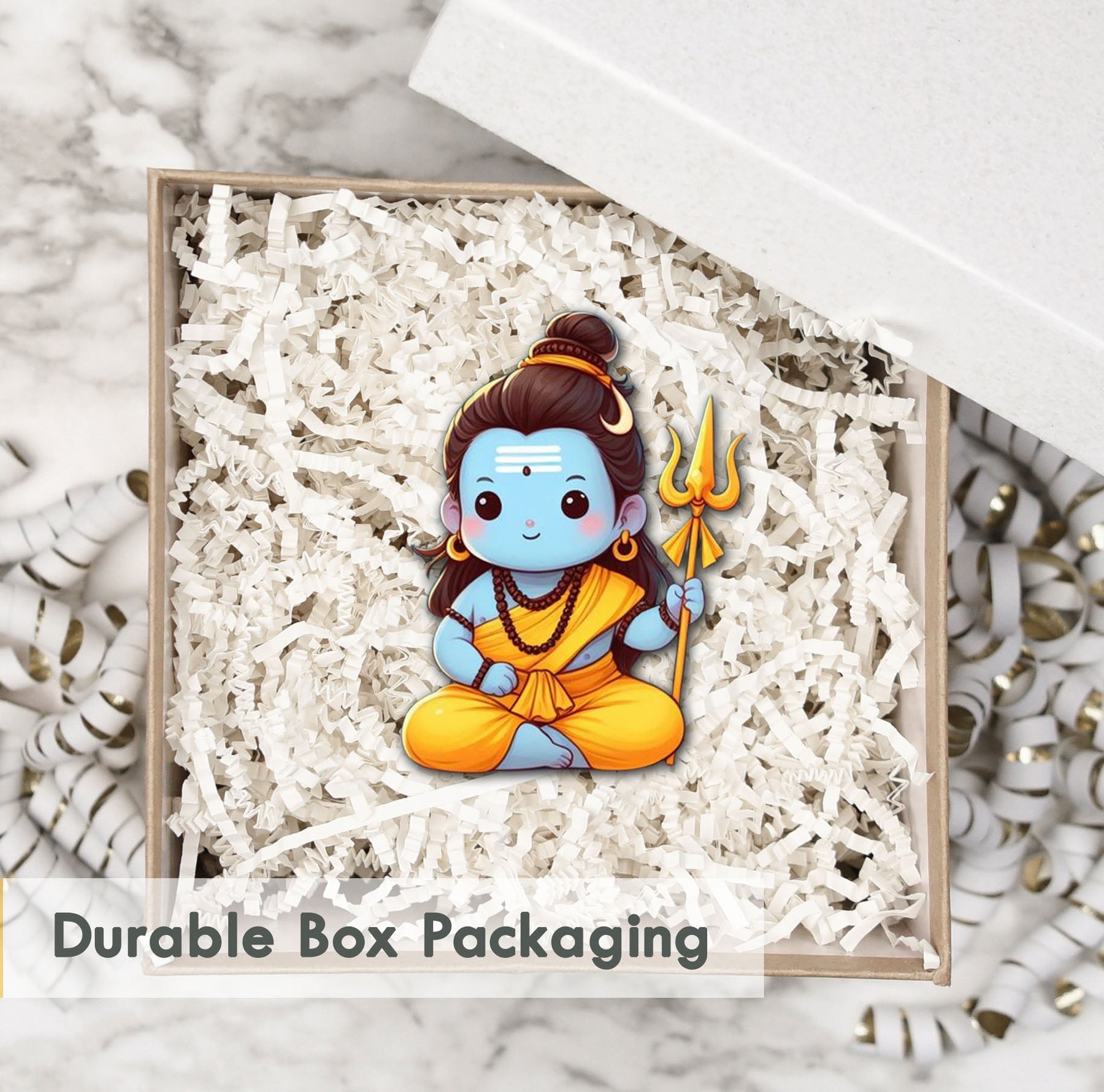 Wooden Fridge Magnet - Cute Shiva