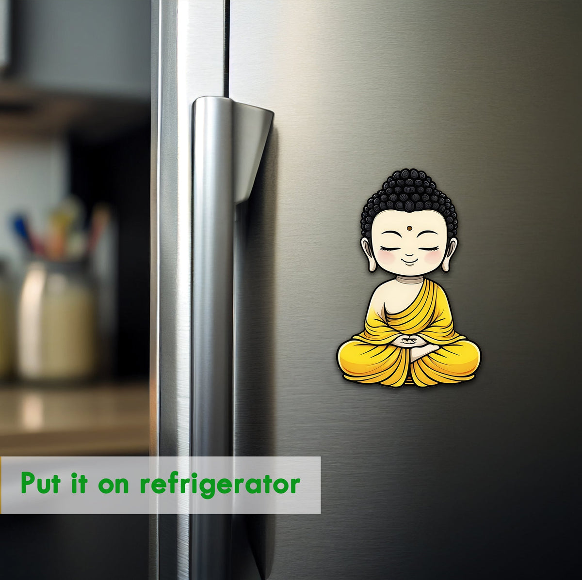 Wooden Fridge Magnet - Budhha