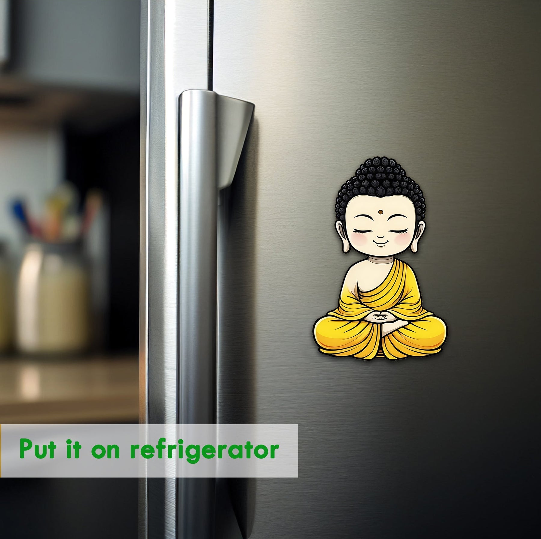 Wooden Fridge Magnet - Budhha