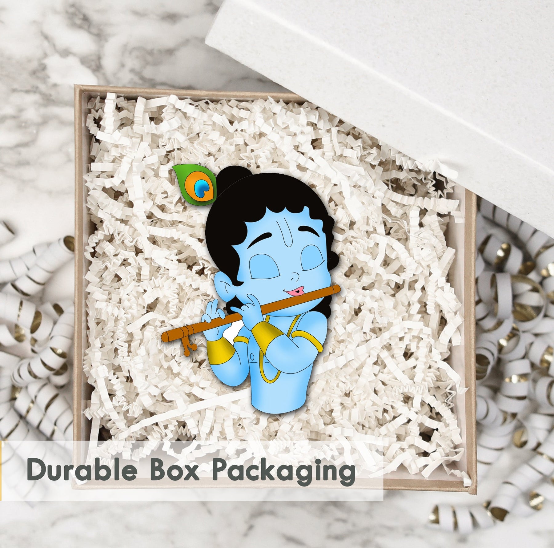 Wooden Fridge Magnet - Little Krishna
