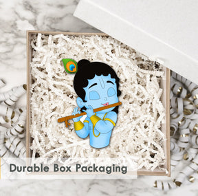 Wooden Fridge Magnet - Little Krishna