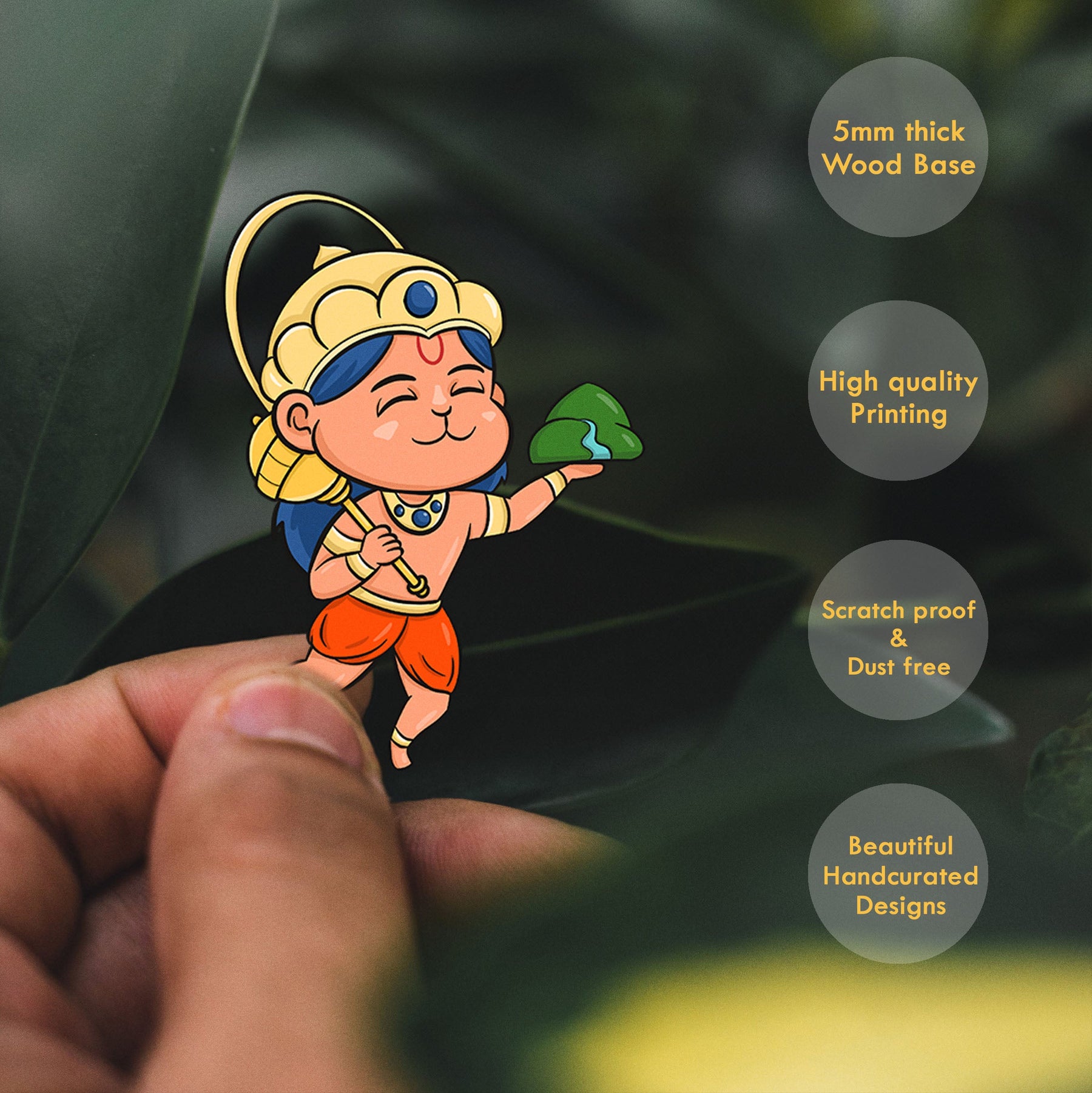 Wooden Fridge Magnet - Bal Hanuman