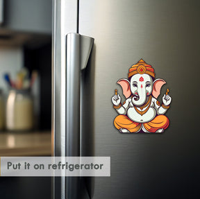 Wooden Fridge Magnet - Mighty Ganesha