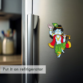Wooden Fridge Magnet - Krishna