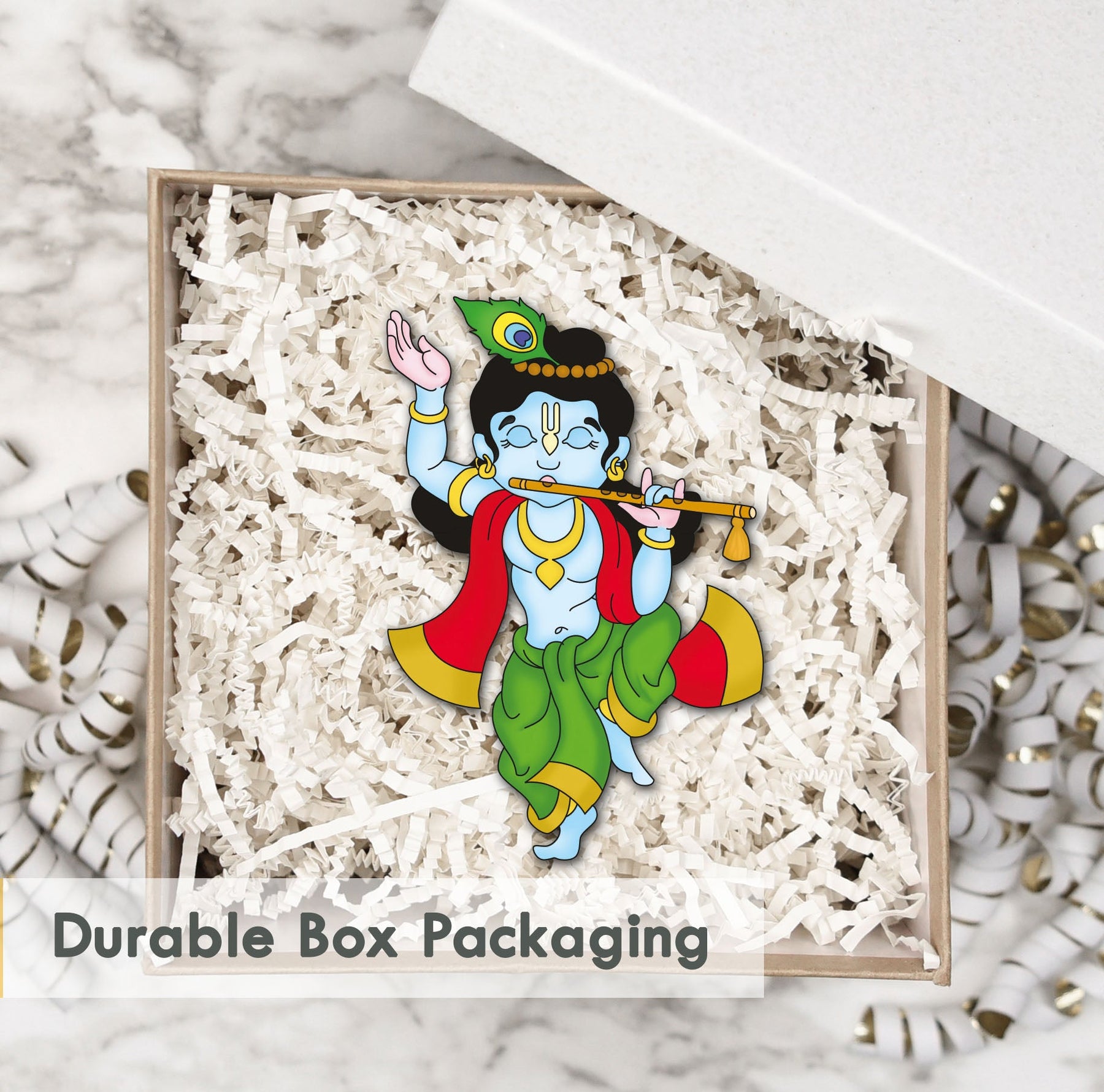 Wooden Fridge Magnet - Krishna