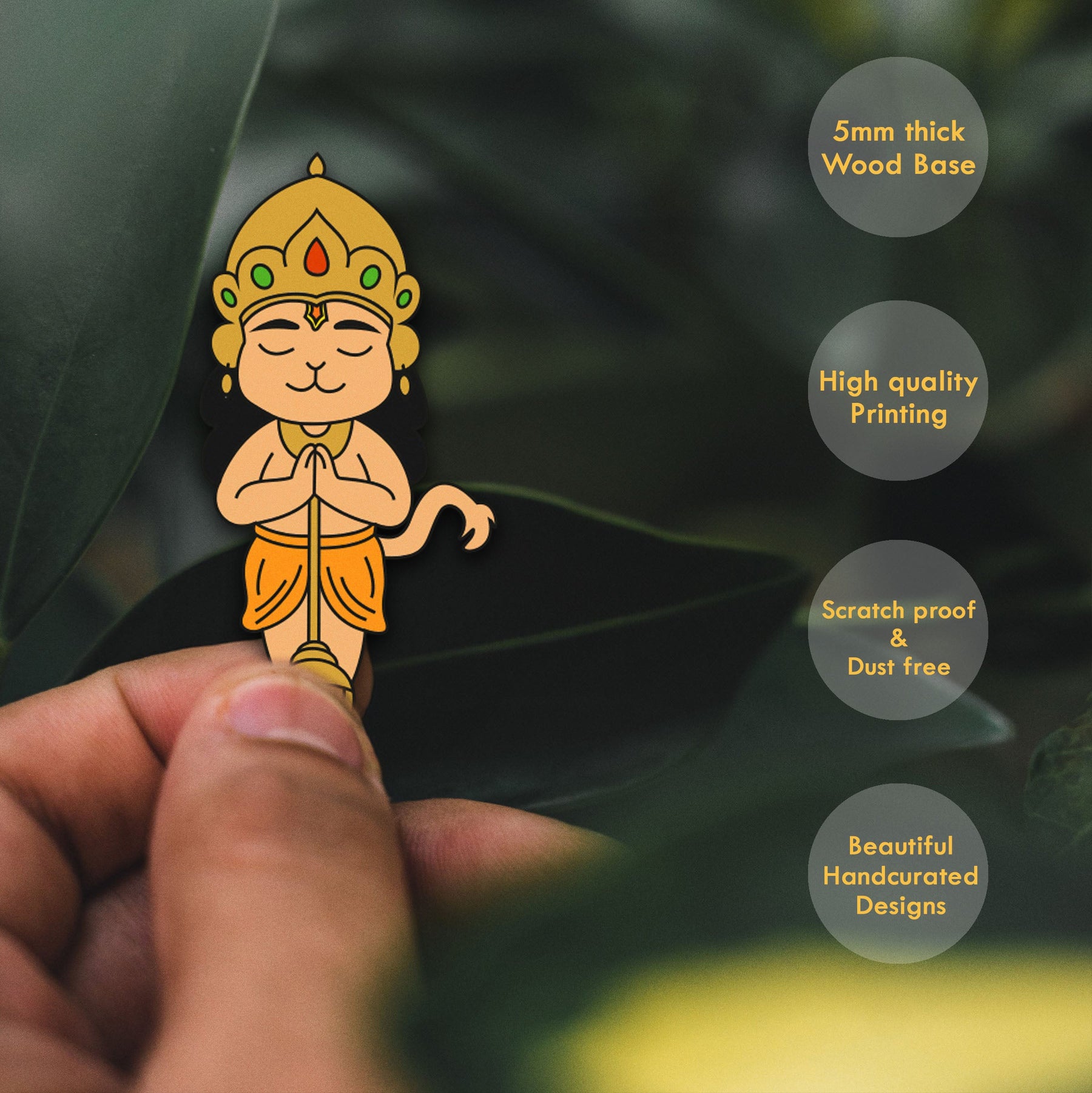 Wooden Fridge Magnet - Veer Hanuman