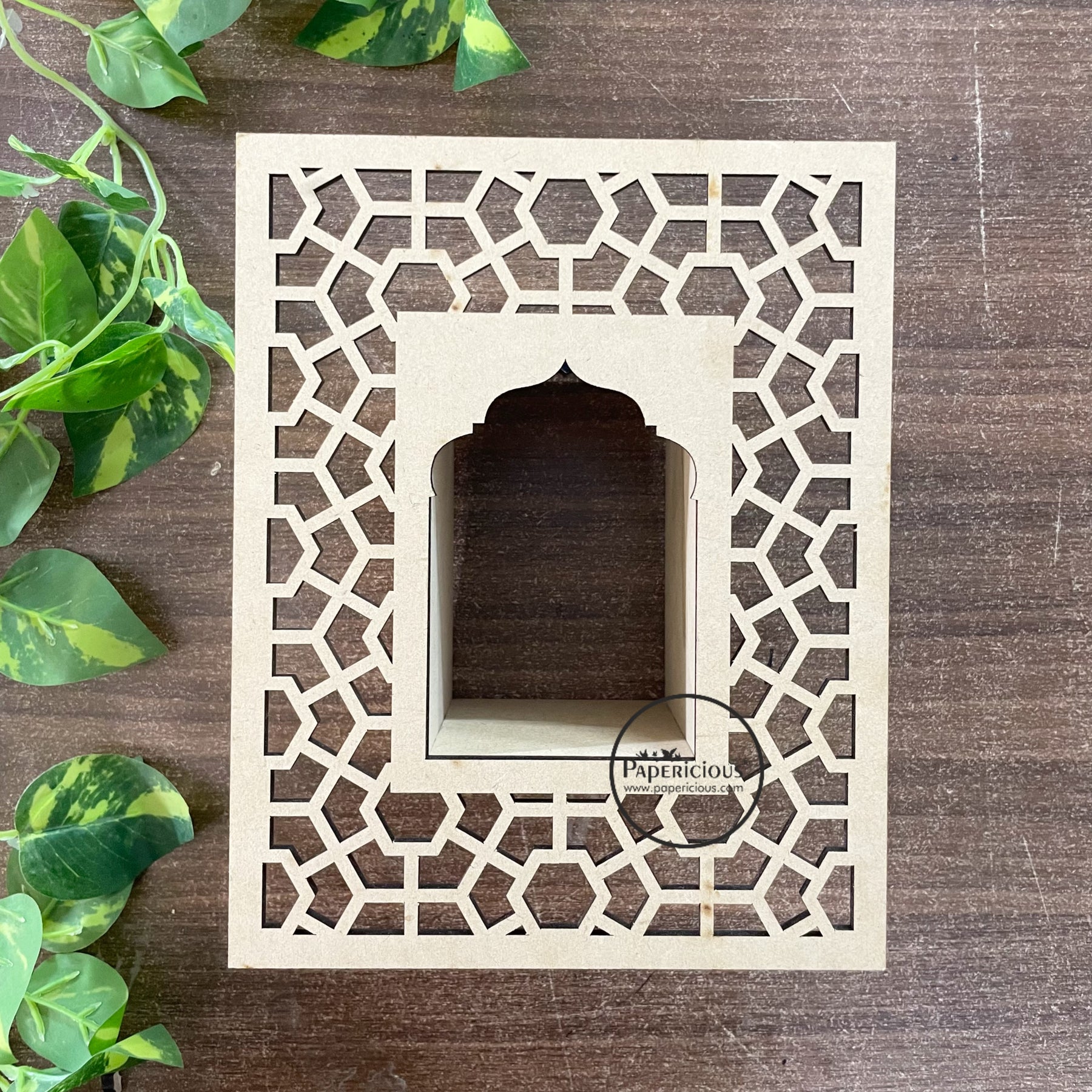 MDF Jali Jharokha Frame - Abstract