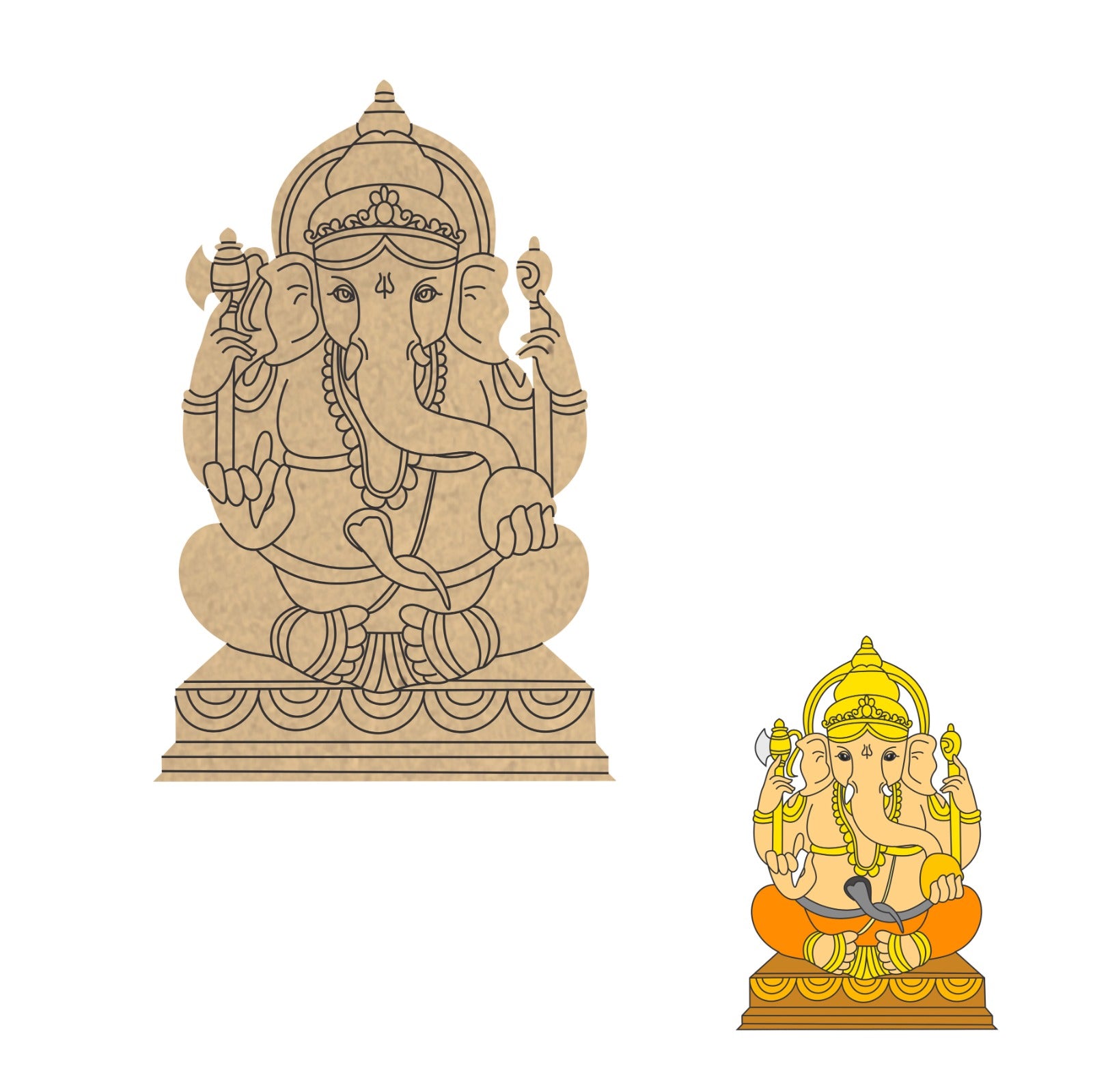 Pre Marked MDF Cutout - Shree Ganesha