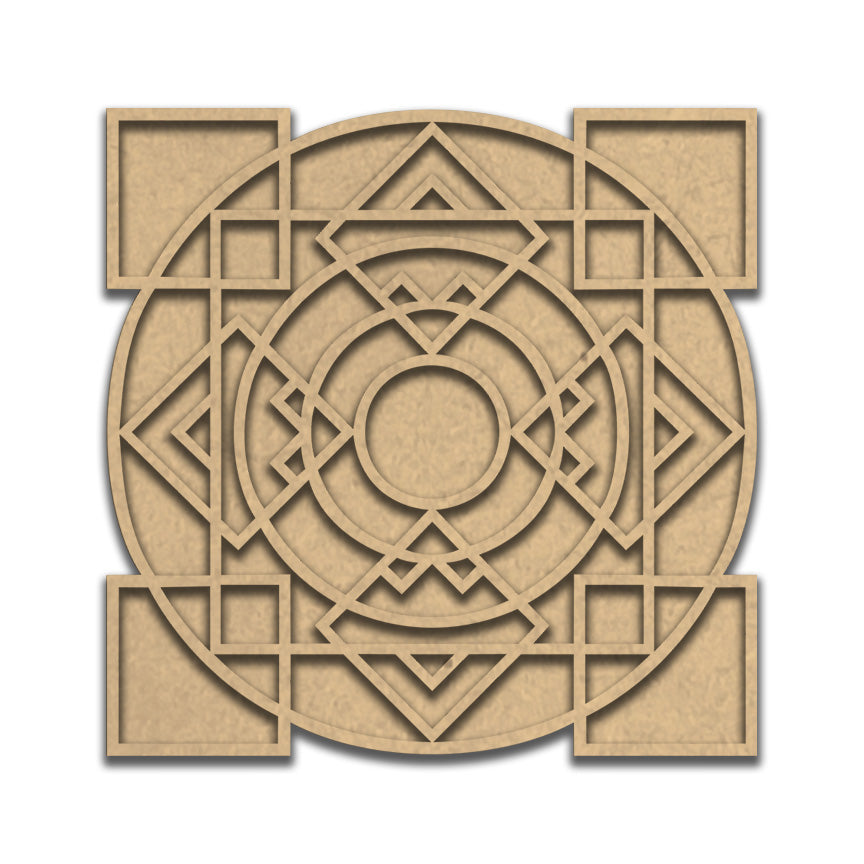 Premarked MDF Coasters with Box - Rangoli Style 9