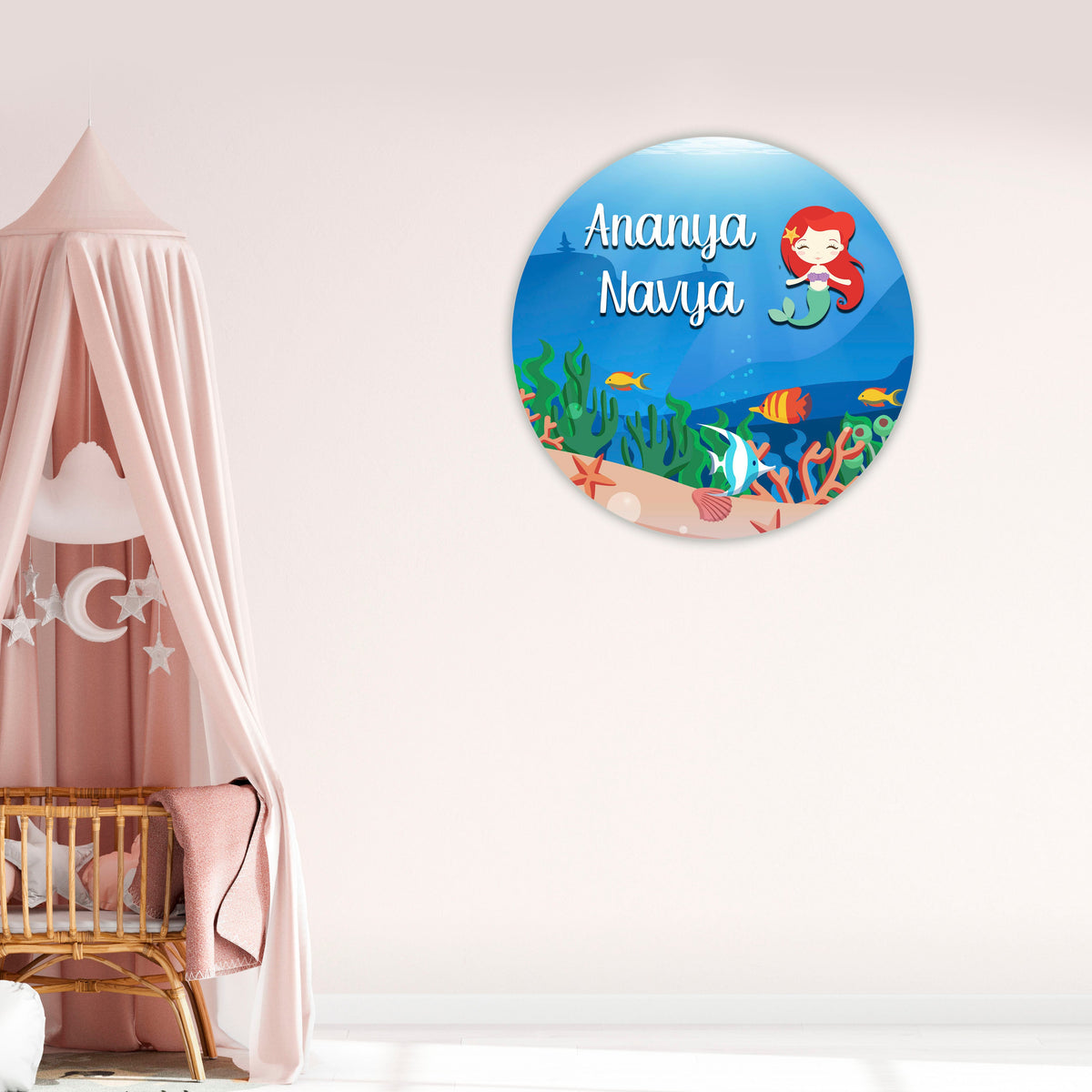 Kids Name Plate 2 Layer - Mermaid