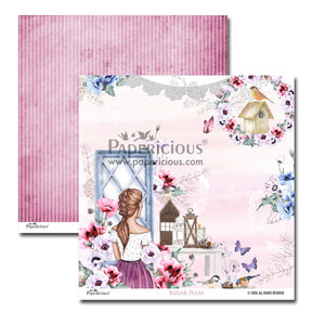PAPERICIOUS - Sugar Plum -  Designer Pattern Printed Scrapbook Papers 12x12 inch  / 20 sheets