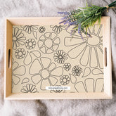 Premarked MDF Tray Floral Theme