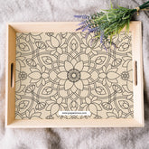 Premarked MDF Tray Flower Style