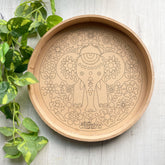 Premarked MDF Round Tray - Modern Elephant