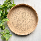 Premarked MDF Round Tray - Flowers