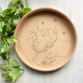 Premarked MDF Round Tray - Pichwai Cow with Calf