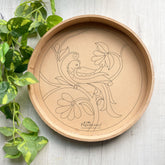 Premarked MDF Round Tray - Parrot on Tree