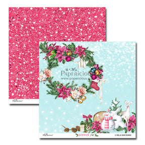 PAPERICIOUS - Joyeux Noel -  Designer Pattern Printed Scrapbook Papers 12x12 inch  / 20 sheets