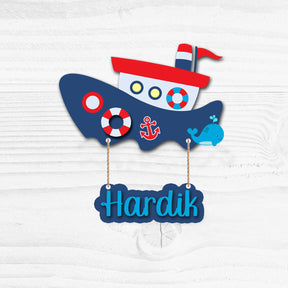 Kids Name Plate 2 Layer - Sailor Sea Boat