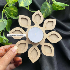 MDF Tea Light Holder 2 Layered - Octa Drop