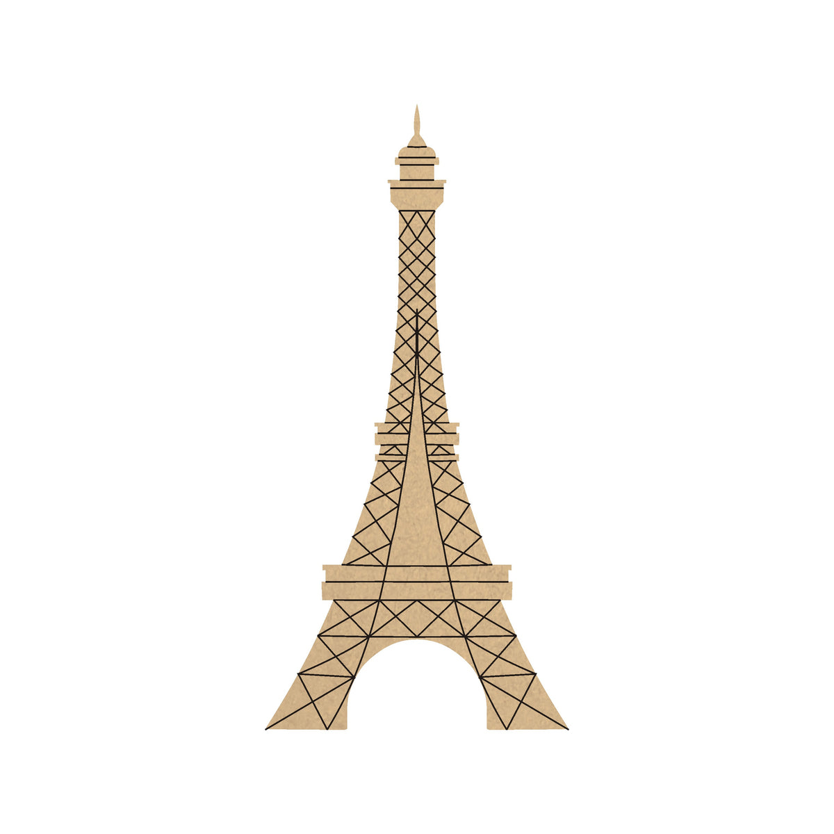 4mm thick Pre Marked MDF Base Eiffel Tower