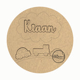 Round Customised Nameplate for kids - Cars & Truck